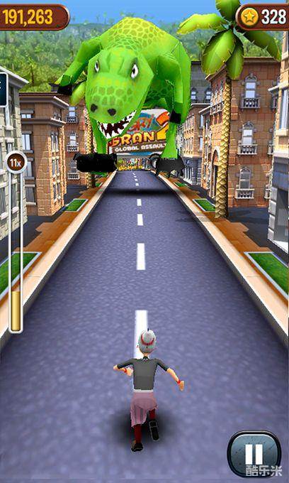 愤怒的老奶奶玩跑酷